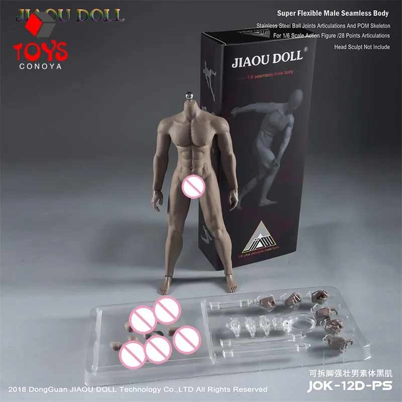 ZSMD JIAOU Doll 1/6 Scale Seamless Male Muscular Body, 12 Inch Super  Flexible Action Figure with Stainless Steel Skeleton, Ordinary Complexion :  : Toys