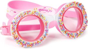 Bling 2O Girls Pink Donut Swimming Goggles with UV Protection (Ages 3+ up) - Latex-Free 100% Silicone Material - Includes Anti-Fog & UV Protection - Hard  Cover & Adjustable Nose Piece