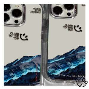 เคส รูปแบบ ภูเขาหิมะ กรอบรูปโลหะ เคสไอโฟนสวยๆ ซิลิโคนนู้ สำหรับ 11 14 15 ป้องกันการตก กันกระแทกและ Case