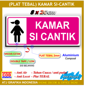 Plat tebal si cantik cewek papan petunjuk pintu kamar perempuan woman
