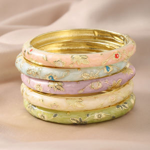 FTCY 5PCS Fine Small Flower Cloisonne Enamel Bangles For Women Vintage Bohemian Oil-drop Bracelet Elegant Jewelry Gifts2026