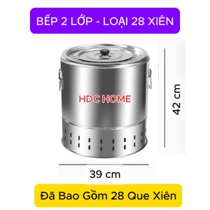 Bếp Nướng Than Hoa Không Khói Dùng Cho Dã Ngoại Chất Liệu Inox Chống Gỉ