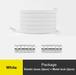 Elastic Shoelaces Without ties Flat Shoe Laces For Sneakers Capsule Metal Lock Quick put on and take off Lazy Lace Rubber band