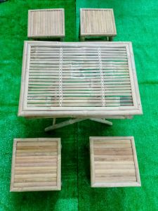 Bàn ghế tre uống trà bộ 1 bàn +4 ghế .Bộ ghế đôn tre bún đậu mắm tôm
