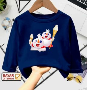 Kaos atasan anak usia 1-12 tahun Mixue Two lengan panjang