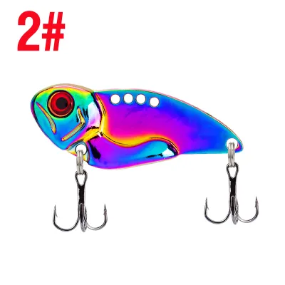 1PCS Metal Colorful VIB Lure 5g 7g 10g 15g 20g 3D Eyes Fishing Spoons Lures Sinking Jig Hard Bait With Double Treble Hooks