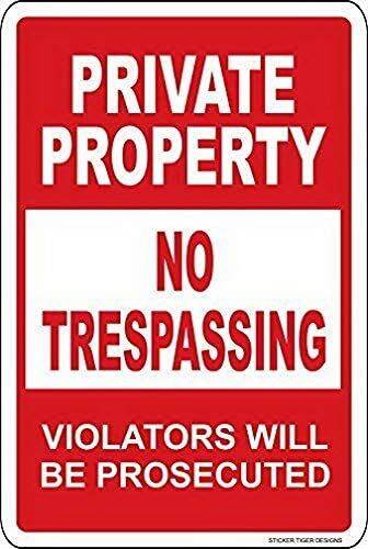 Houseuse Private Property No Trespassing Red Signs Violators Stay Out ...