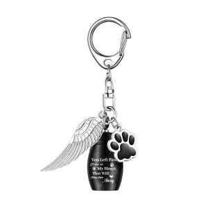 Wingeds vật nuôi đài tưởng niệm chìa khóa dây chuyền bằng thép không gỉ Mặt dây chuyền hỏa Táng để thực hiện yêu luôn