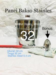 Dandang Bakso 32 cm / Panci Bakso Stainles / Dandang Bakso Malang / Tong Bakso / Gentong Bakso / Panci Kukus / Dandang / Bisa Bayar Ditempat ( COD ) / Panci