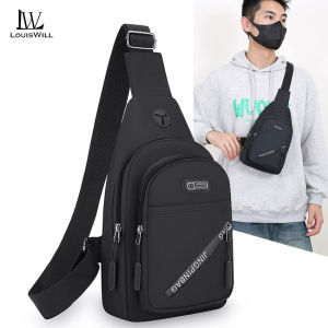 LouisWill Mens Chest Bag Multi-Functional Crossbody Bag Smooth Zipper Bag Sports Bag Waterproof Anti-Thief Code Lock Casual Bag Street Shoulder Bag Messenger Bag