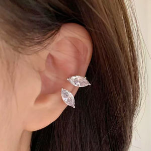 shiqinbaihuo Lấp lánh Zircon Tai xương clip cho phụ nữ mà không cần tua Tai Cuff Clip bông tai cưới Đồ trang sức