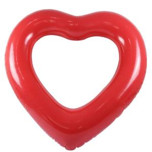 Red Heart Shape Inflatable PVC Ring Swimming Circle for Swimming Pool Kids Adult Pool Float for Seat Summer Beach Party