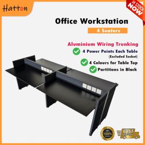 Hatton Workstation Partition for 4 Seaters (DIY) | OPEN CONCEPT | Fabric Finished Partitions | Power Points Partitions | With Power Sockets Openings | Electrical Wiring Trunking | Senang Pasang
