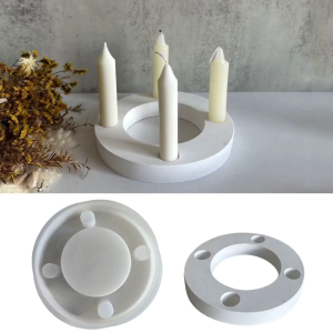 4 Holes Holder Mold Silicone Molds 3D Base Moulds Handcrafted Candlestick Making Mould Making Tool