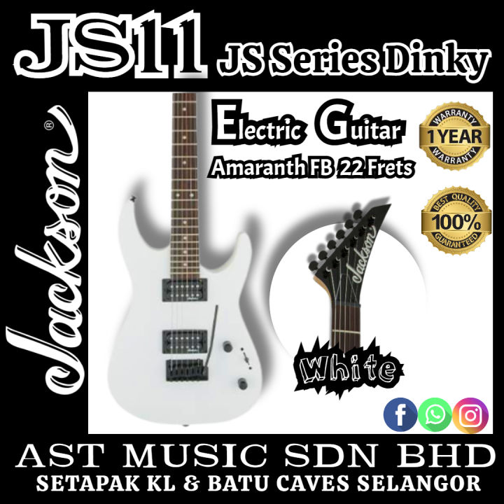 Jackson JS Series Dinky JS11 Electric Guitar Amaranth FB – White ( JS-11 )