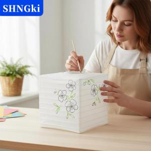 [COD] 🔥🔥🔥SHNGki Vẽ tay Đèn Lồng Giấy vuông tự làm có thể gập lại treo trang trí không có nến cho các bữa tiệc trong nhà ngoài trời đám cưới vườn nhà
