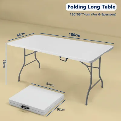 Flashfish 4/6FT Folding Table Outdoor Picnic Camping Home Portable Waterproof Heavy Duty B1T1 Foldable Chair & Table Chair Set