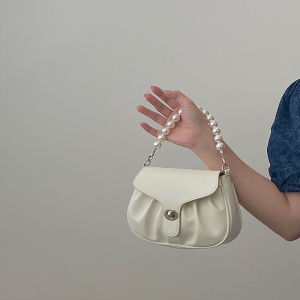 Tas Selempang Kulit Wanita Tas Cewek Bahu Pearl Mini Slingbag YJ235 - White