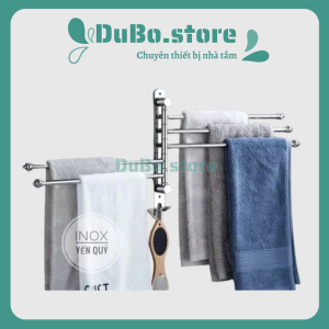 Thanh treo khăn nhà tắm dán tường 5 nhánh Inox 304 Cao cấp - Tặng miếng dán siêu dính
