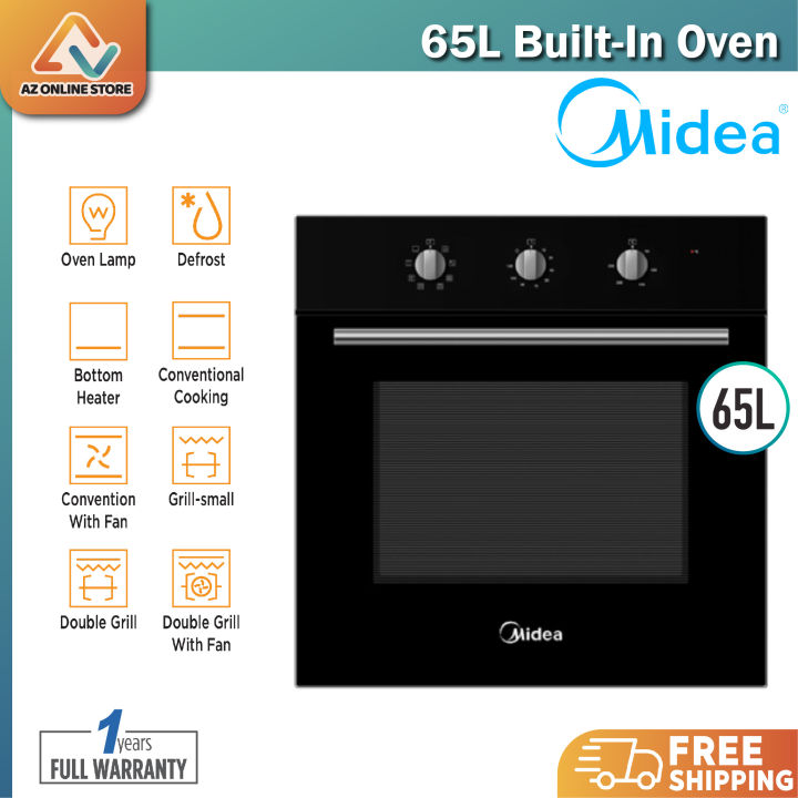 Midea Oven MBOM1865 65 litres 8 functions with rotisserie Oven BuiltIn Oven / M1865 / Rubine