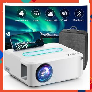 Projector Mini Portable 5G WiFi Bluetooth with 200 Screen 18000 lumens Native 1080P Portable Outdoor Movie Projector 4K Support Video Projector for iOS/Android/TV/PS5