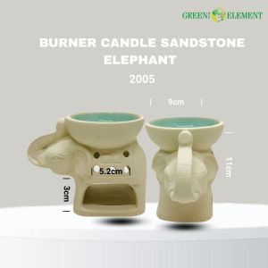 Candle Burner Elephant - Sandstone