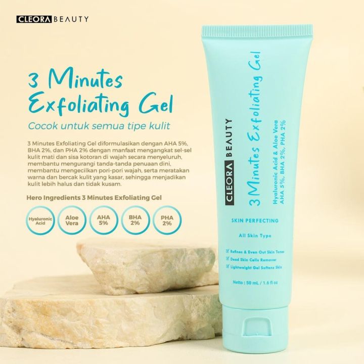 Cleora 3 Minutes Exfoliating Gel / Peeling Gel / Eksfoliasi Gel 50Ml [Bpom] [Original] | Medan Medan | Deli Serdang | Daily Skincare Store