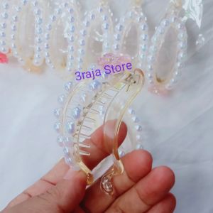 [ PROMO ] 2 PCS - JEPIT RAMBUT IMPORT KOREA PREMIUM / IKAT RAMBUT MUTIARA PERMATA Plastik