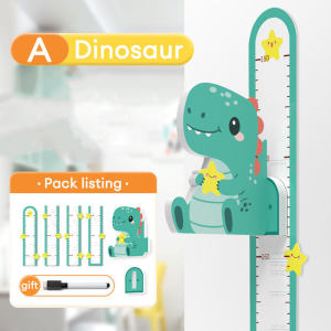 Cartoon Animals Magnetic Height Measure Wall Sticker Self-adhesive 3D Unicorn Dinosaur Wallpaper For Kids Room Nursery Child Growth Ruler Growth Chart
