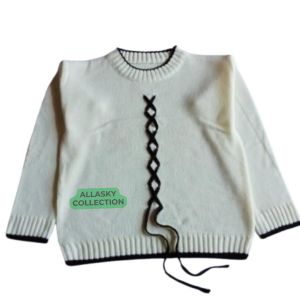 Blus Rajut Rajut Bordir Motif Tali Stylish Allasky Collection untuk Anak Perempuan