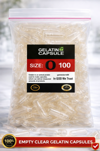 100 pcs Gelatin Capsule Clear Size 0