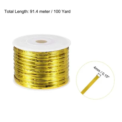 100 Yards/Roll Metallic Twist Wire Tie Tape 4mm Metal PET Core DIY Gift Bouquet Packaging Food Bag Sealing Crafts Multi-Color