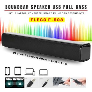 Speaker TV Full Bass Laptop Komputer HP SOUNDBAR FLECO F-528 / F-508 / MITSUYAMA MS-4020BT SERIES 1 / 2 - Speaker USB Komputer | Speaker Aktif Super Bass | Salon Aktif Super Bass | Speaker Panjang 30cm | Speaker Smart TV | Speaker Laptop Murah