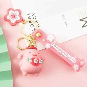 Kawaii Móc Khóa KT Mèo Móc Khóa Kawaii Kuromi Giai Điệu Mặt Dây Chuyền Móc Khóa Cô Gái Dễ Thương Pompom Purin Móc Chìa Khóa Quà Tặng