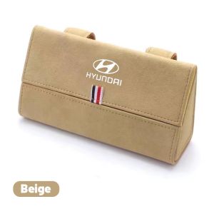 High quality Car glasses case suede environmental protection material sun glasses holder box car visor multi functional sunglasses holder Car dedicated For Hyundai Starex Accent Tucson Eon Elantra Santa Fe i10 H 100 Sonata Getz Veloster Genesis Grandeur M