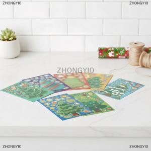 [COD] ZHONGYI0 12 24 miếng dán câu đố đồ chơi Miếng dán làm mặt cây giáng sinh miếng dán văn phòng phẩm chống thấm nước Thủ công mỹ nghệ tự làm