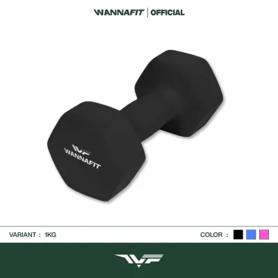WANNAFIT Dumbbell 1kg Vinyl Neoprene | Dumbell Barbell Dumbel Barbel 1 kg | Alat Latihan Beban
