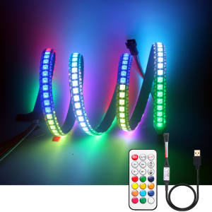 Seville USB 5V WS2812B 5m/Roll 60 leds/m White PCB IP30 5050RGB Individually Addressable Smart led pixel strip light