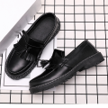 ALVIN Korea Fashion Loafers For Men Casual Leather Loafers Black Leather Shoes School Shoes men high school#8958. 