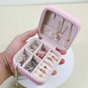 Kotak Kotak Perhiasan / Tempat Perhiasan Travel Jewelry Box Penyimpanan Anting Kalung Gelang Cincin Emas Portable MLH  F04