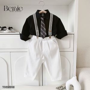 Set bộ sơ mi công tử tay dài 4CT bé trai mặc sinh nhật thôi nôi đám cưới 1 đến 7tuổi BERNIE T0625B15