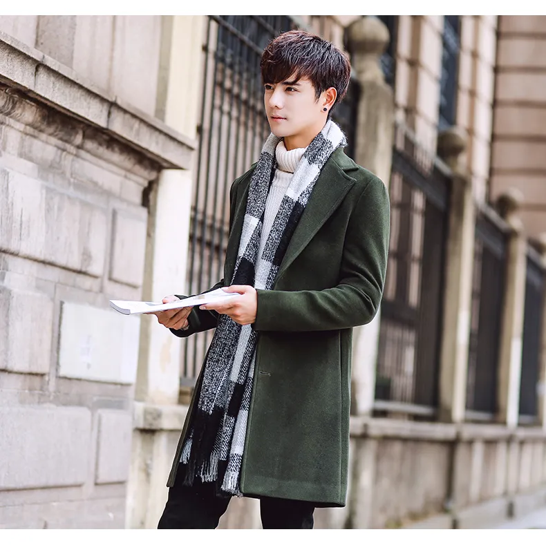 Slim fit long online coat