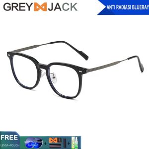 Grey Jack Kacamata Antiradiasi Blueray Korean Style Kotak Terbaru TR90 Lentur Bisa Minus Fashion Wanita dan Pria 9905