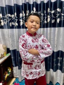 BAJU SERAGAM BATIK MERAH SD LENGAN PANJANG KELAS 1-6