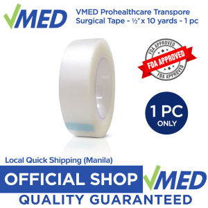 VMED ProHealthCare Transpore Transparent Surgical Tape (1/2" x 10 Yards) - 1 Pc Only