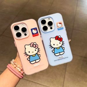 Phone Case For Samsung A02S A03S A03 A04E A04 A05 A05S A06 A07 A12 A125 A13 A13LIE A04S A14 A15 A16 A17 A23 A24 A26 A32 A36 A53 A54 A55 A56 Casing Samsung M02S M04 M13 Hello Kitty Silicone 2 in1 Jelly Couple Soft TPU Case Cover GDK028A