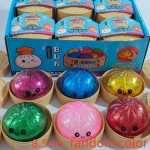 BLACKON With Steamer Dumpling Squishy Toys Glitter Colorful Sensory Fidget Ball Creative Pinch Squishy Dumpling Kids Adults