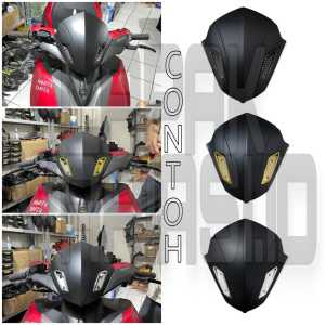 VISOR AEROX 155 ALL NEW OLD WINDSHIELD MOTOR AEROX MOSCOW VISOR KARBON AEROX VARIASI VISOR DEPAN ALL AEROX OLD DAN NEW SUDAH PLUS BAUT WARNA DASAR HITAM DOFF