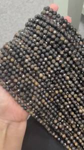 Natural Black Star Sapphire Faceted Round Beads 5.3mm-5.5mm/6mm