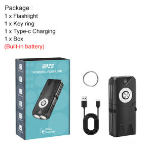 ASAFEE EV25 EDC Flashlight 650LM Mini LED RGB Side Light USB TypeC Rechargeable Aluminum Alloy Waterproof Magnetic Clip for Camping Hiking Outdoor